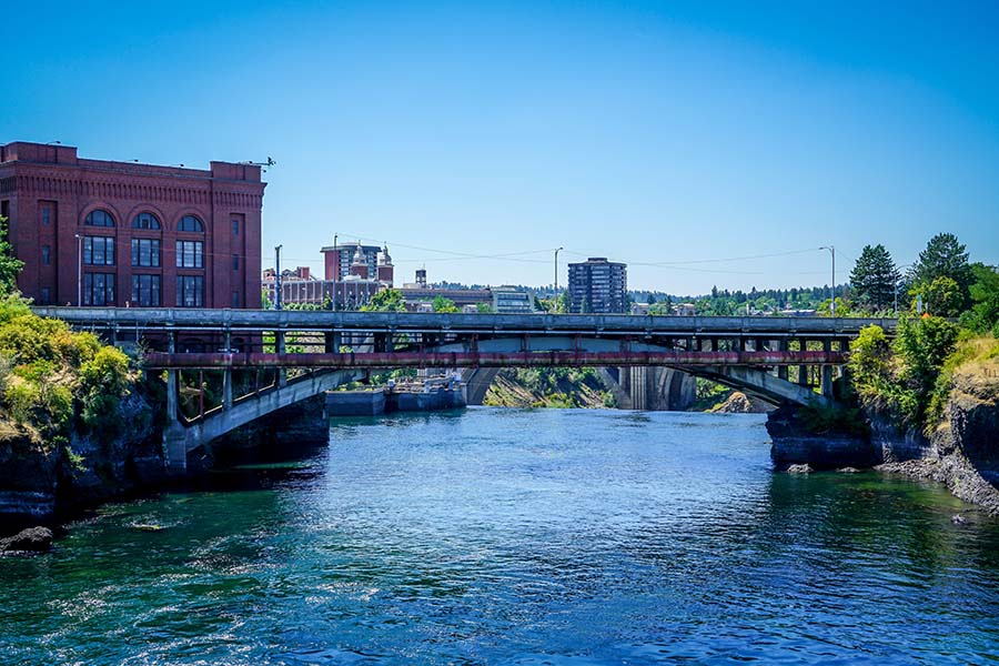 Moses Lake WA - View Of Bridge Across River In Moses Lake Washington